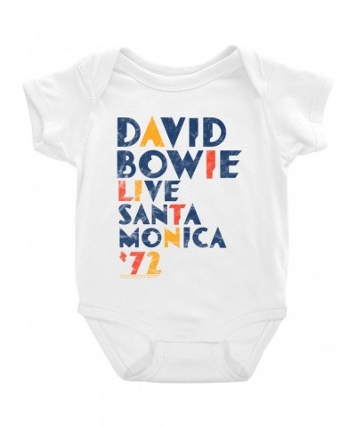 David Bowie Baby Short Sleeve Bodysuit | LIVE In Santa Monica 1972 Distressed Bodysuit $8.18 Kids