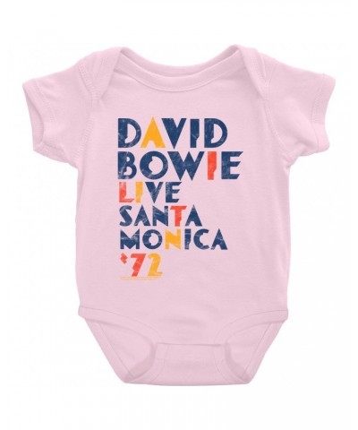 David Bowie Baby Short Sleeve Bodysuit | LIVE In Santa Monica 1972 Distressed Bodysuit $8.18 Kids