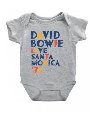 David Bowie Baby Short Sleeve Bodysuit | LIVE In Santa Monica 1972 Distressed Bodysuit $8.18 Kids