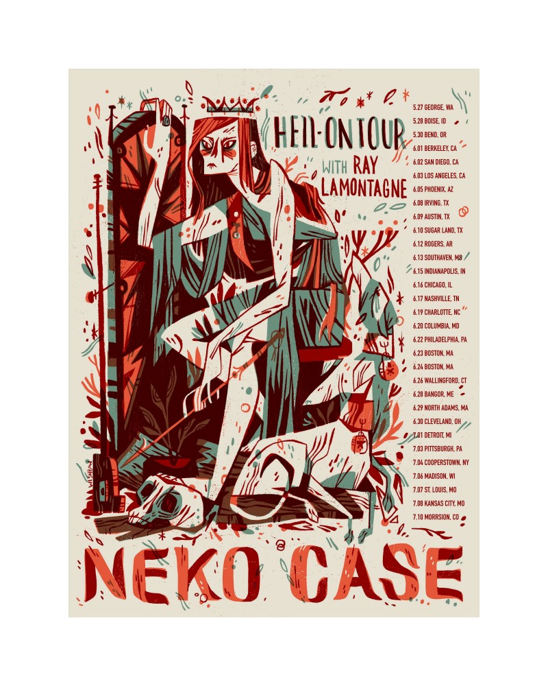 Neko Case Spring 2018 Tour Poster $14.40 Decor