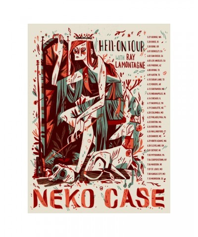 Neko Case Spring 2018 Tour Poster $14.40 Decor