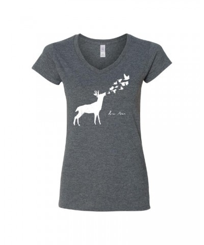 Low Roar Deer & Birds Women’s Grey T-Shirt $11.75 Shirts