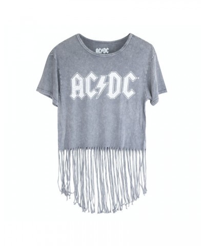 AC/DC Juniors Fringe Grey Logo T-shirt $1.55 Shirts