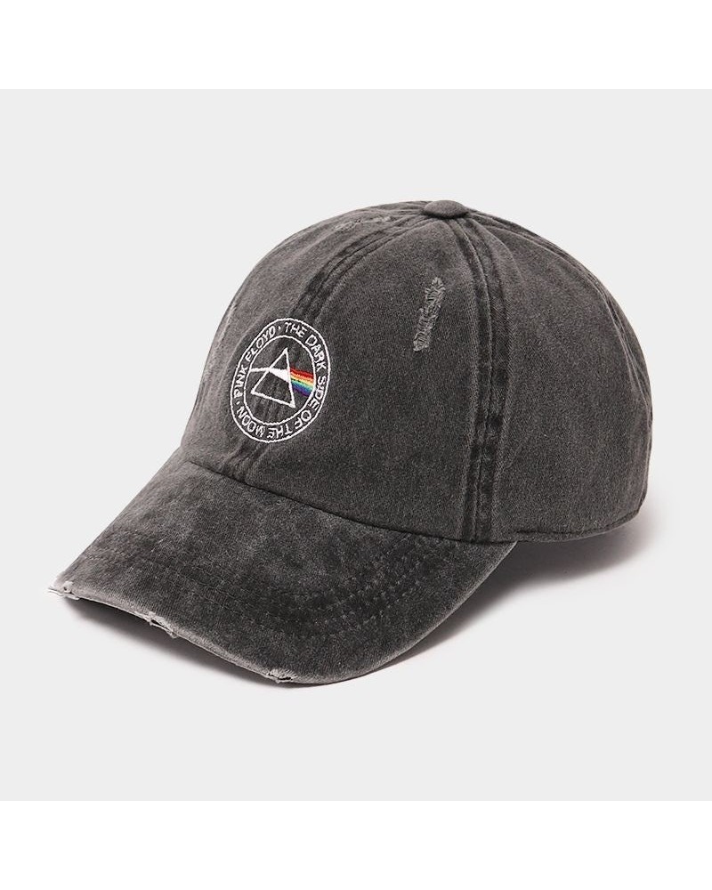 Pink Floyd Embroidered Distressed Denim Cap Charcoal $7.80 Hats