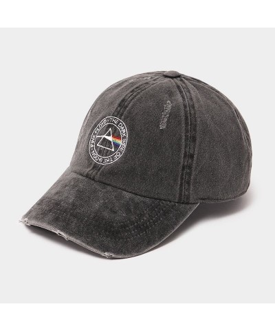 Pink Floyd Embroidered Distressed Denim Cap Charcoal $7.80 Hats