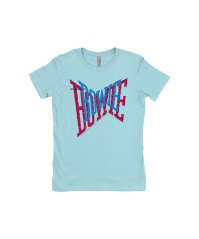 David Bowie Ladies' Boyfriend T-Shirt | Double Logo Shirt $8.48 Shirts