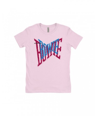 David Bowie Ladies' Boyfriend T-Shirt | Double Logo Shirt $8.48 Shirts