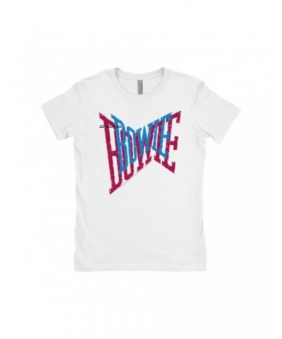 David Bowie Ladies' Boyfriend T-Shirt | Double Logo Shirt $8.48 Shirts