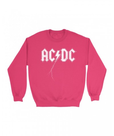 AC/DC Bright Colored Sweatshirt | Lightning Strike Logo Sweatshirt $16.08 Sweatshirts