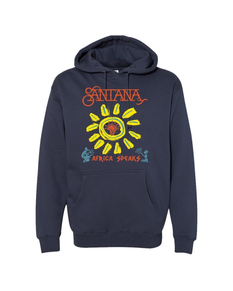 Santana Africa Speaks Slate Blue Heavyweight Hoodie $20.00 Sweatshirts