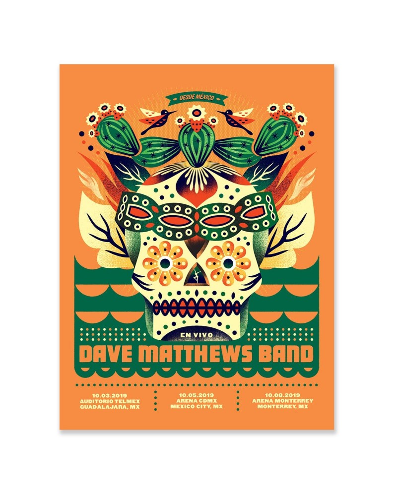 Dave Matthews Band Mexico 2019 Poster $15.50 Decor