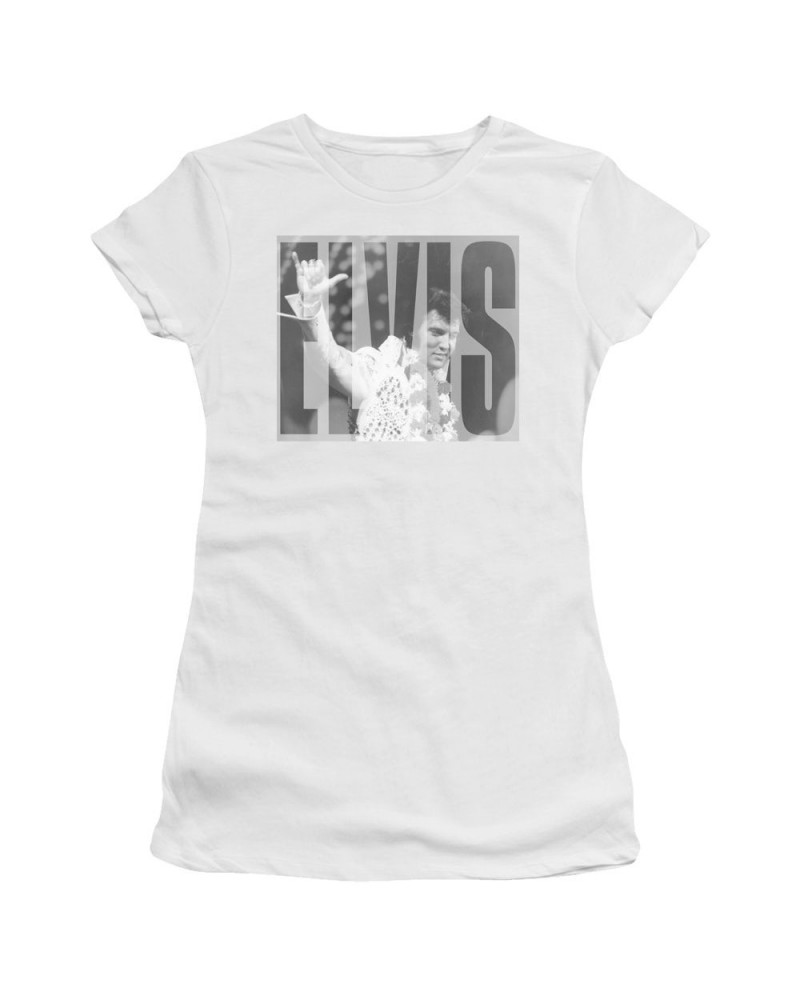 Elvis Presley Juniors Shirt | ALOHA GRAY Juniors T Shirt $8.28 Shirts