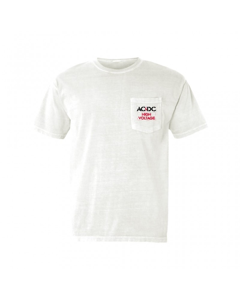 AC/DC T-Shirt | High Voltage Spray Paint Design Pocket T-shirt $14.68 Shirts