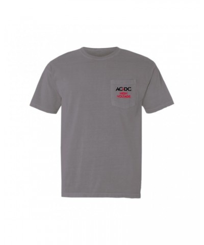 AC/DC T-Shirt | High Voltage Spray Paint Design Pocket T-shirt $14.68 Shirts