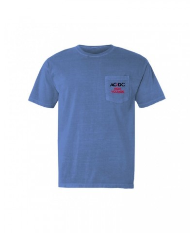 AC/DC T-Shirt | High Voltage Spray Paint Design Pocket T-shirt $14.68 Shirts