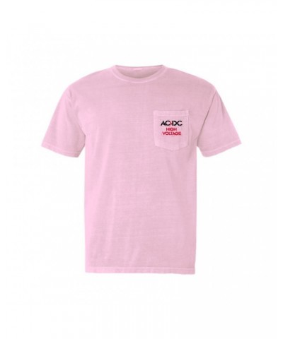 AC/DC T-Shirt | High Voltage Spray Paint Design Pocket T-shirt $14.68 Shirts