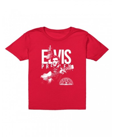 Elvis Presley Kids T-Shirt | Performing In White With Logo Kids T-Shirt $11.98 Kids