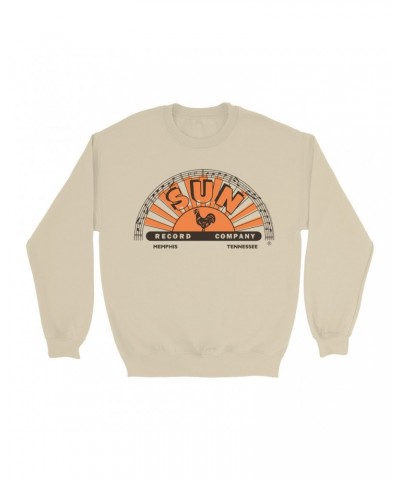 Sun Records Sweatshirt | Orange Brown Half Logo Sweatshirt $16.08 Sweatshirts