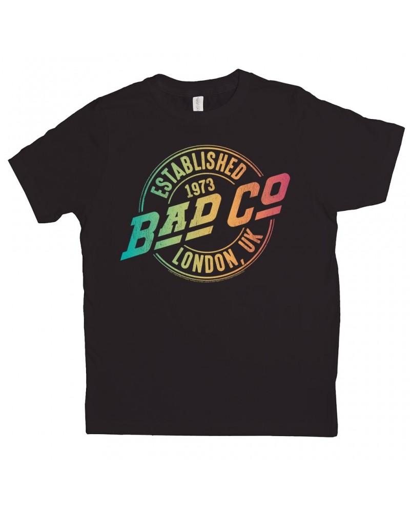 Bad Company Kids T-Shirt | Rainbow Ombre Est. 1973 London Logo Kids Shirt $8.03 Kids