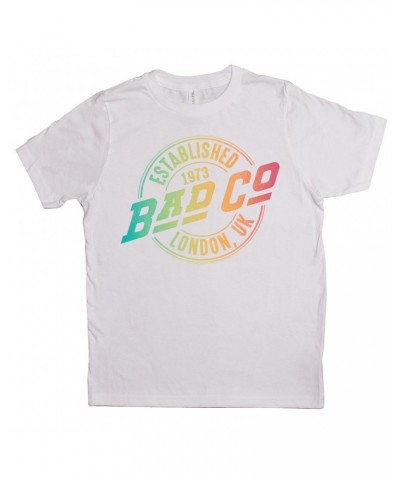 Bad Company Kids T-Shirt | Rainbow Ombre Est. 1973 London Logo Kids Shirt $8.03 Kids