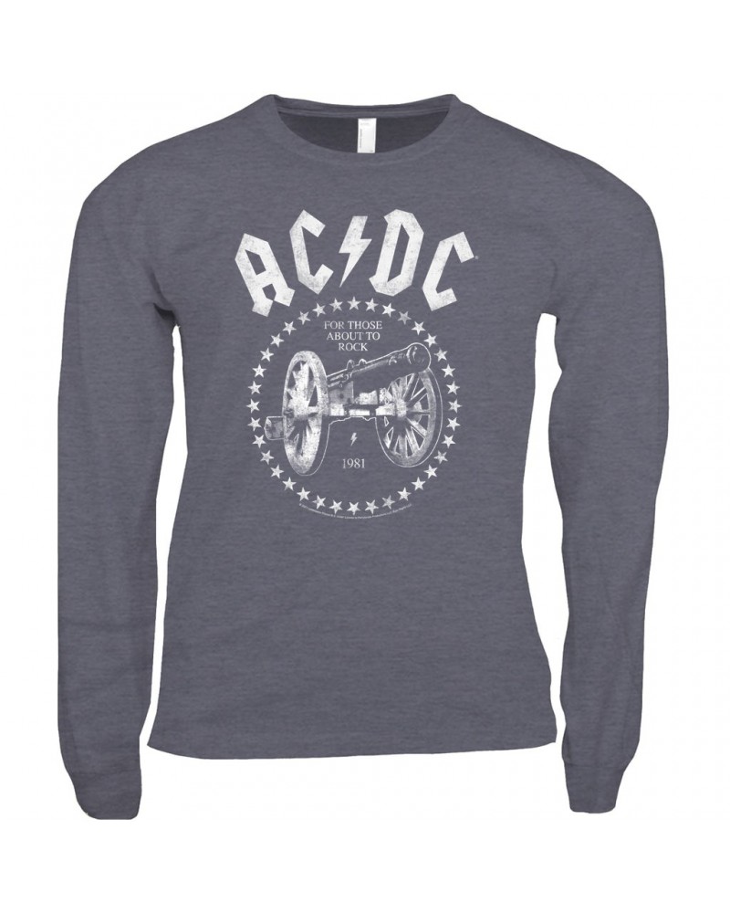 AC/DC Long Sleeve Shirt | For Those About To Rock 1981 Shirt $9.28 Shirts