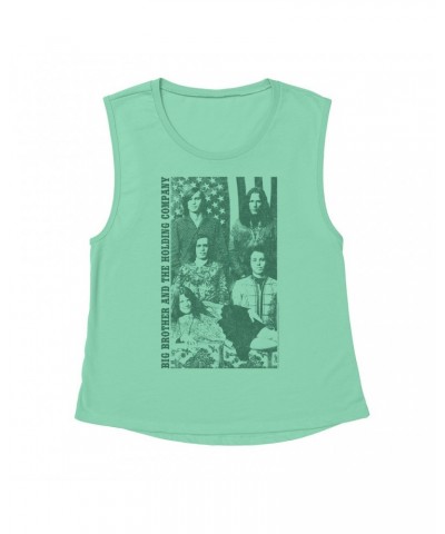 Ladies' Muscle Tank Top | Featuring Janis Joplin Group Flag Photo Big Brother and The Holding Co. Shirt $12.85 Shirts