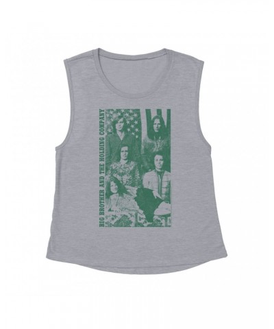 Ladies' Muscle Tank Top | Featuring Janis Joplin Group Flag Photo Big Brother and The Holding Co. Shirt $12.85 Shirts