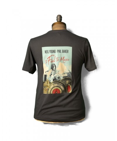 Neil Young Soft Organic To Feel The Music Men's Gray T-Shirt $11.55 Shirts