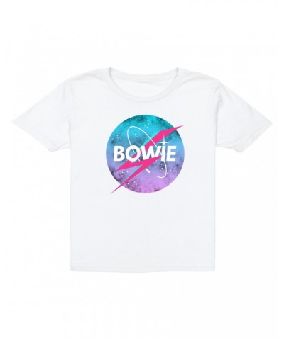 David Bowie Kids T-Shirt | Pastel Bowie NASA Inspired Logo Kids T-Shirt $12.48 Kids