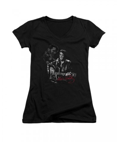 Elvis Presley Junior's V-Neck Shirt | SHOW STOPPER Junior's Tee $7.02 Shirts