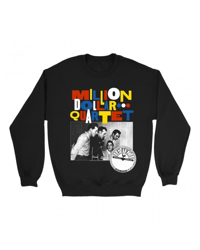 Sun Records Sweatshirt | Primary Color Million Dollar Quartet Image Sweatshirt $12.93 Sweatshirts