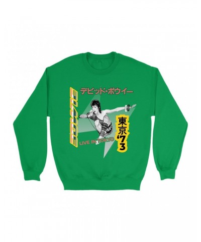 David Bowie Bright Colored Sweatshirt | 1973 Live In Tokyo Sweatshirt $16.43 Sweatshirts