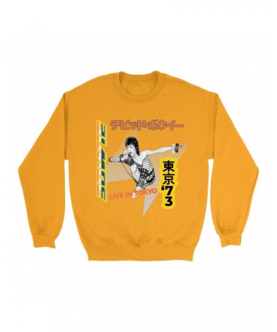 David Bowie Bright Colored Sweatshirt | 1973 Live In Tokyo Sweatshirt $16.43 Sweatshirts