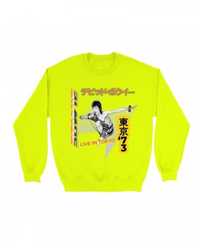 David Bowie Bright Colored Sweatshirt | 1973 Live In Tokyo Sweatshirt $16.43 Sweatshirts