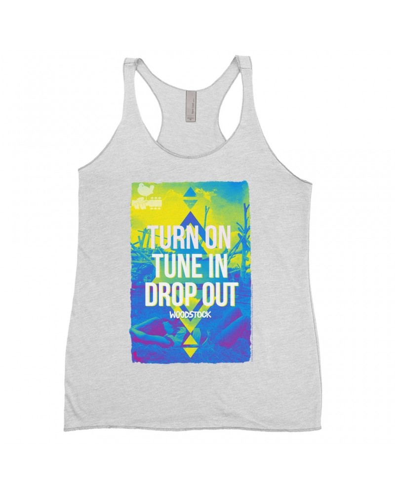 Woodstock Ladies' Tank Top | Turn On Tune In Drop Out Design Shirt $13.61 Shirts