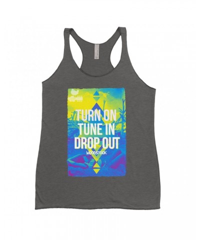 Woodstock Ladies' Tank Top | Turn On Tune In Drop Out Design Shirt $13.61 Shirts