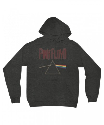 Pink Floyd Hoodie | Dark Side Of The Moon Muted Retro Design Distressed Hoodie $13.18 Sweatshirts