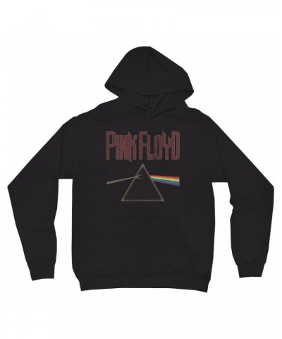 Pink Floyd Hoodie | Dark Side Of The Moon Muted Retro Design Distressed Hoodie $13.18 Sweatshirts