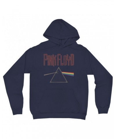 Pink Floyd Hoodie | Dark Side Of The Moon Muted Retro Design Distressed Hoodie $13.18 Sweatshirts